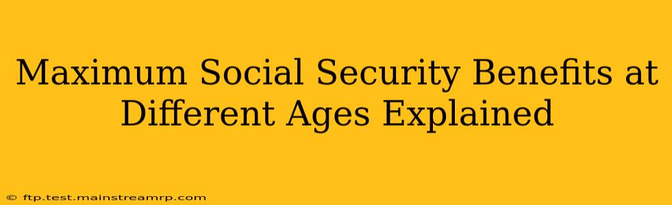 Maximum Social Security Benefits at Different Ages Explained